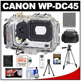 Canon WP-DC45 Waterproof Underwater Housing Case for PowerShot D20 Digital Camera with Battery + Tripod + Case + Card Reader + Accessory Kit