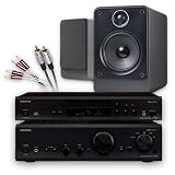 Creative Audio CA-FS3-BG Full-width Separates Stereo System (Onkyo 7355/9155 Black + Q Acoustics 2020 Graphite + Cables). 2 Year Guarantee.