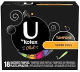 U by Kotex Click Tampon, Super Plus Absorbency, 18-count Boxes (Pack of 4)
