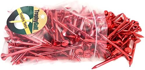TROPHY GOLF 200 Bulk Shiny Tees, Red