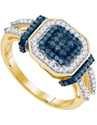 0.50CTW BLUE DIAMOND FASHION RING