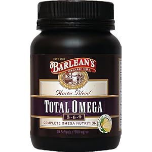 Barlean's Organic Oils Total Omega Softgels, 90-Count Bottle