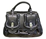 Fendi - Fendi B.Fendi Small Grey Patent Leather Handbag 8BN165-UNU-F0DBB