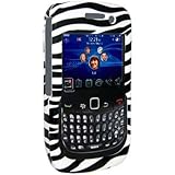 Amzer Polished Zebra Print Snap On Crystal Hard Case for Curve 8520, Blackb ....