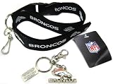 Black Denver Broncos Keychain Lanyard Pack