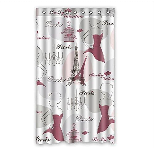 Generic Custom Romantic Paris Eiffel Tower Window Curtain Drape/Panel Shading Polyester Fabric 50 Inches x 84 Inches