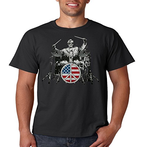 Patriotic T Shirt Rock 101 Abraham Lincoln Drums Mens Tee S-5XL