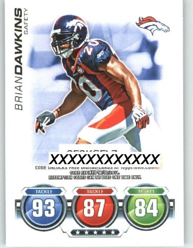 2010 Topps ToppsTown / Attax Code Card #9 Brian Dawkins - Denver Broncos (NNO / Topps Town) (Football Cards)