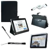 Proffesional Office Portfolio with Horizontal stand, Melrose Leather Horizontal Flip iPad Case for the Apple iPad Wifi / 3G Model 16GB, 32GB, 64GB with Extra Pocket for Miscellaneous Accessories + Includes a eBigValue (TM) Determination Hand Strap Key Chain + Includes a Full Durable iPad Anti-Glare Screen Protector + Includes a 2 in 1 USB Data Sync Cable, Charges and Sync's to your PC + Includes a Silver Graphic Designer Stylus Pen