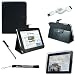 Proffesional Office Portfolio with Horizontal stand, Melrose Leather Horizontal Flip iPad Case for the Apple iPad Wifi / 3G Model 16GB, 32GB, 64GB with Extra Pocket for Miscellaneous Accessories + Includes a eBigValue (TM) Determination Hand Strap Key Chain + Includes a Full Durable iPad Anti-Glare Screen Protector + Includes a 2 in 1 USB Data Sync Cable, Charges and Sync's to your PC + Includes a Silver Graphic Designer Stylus Pen