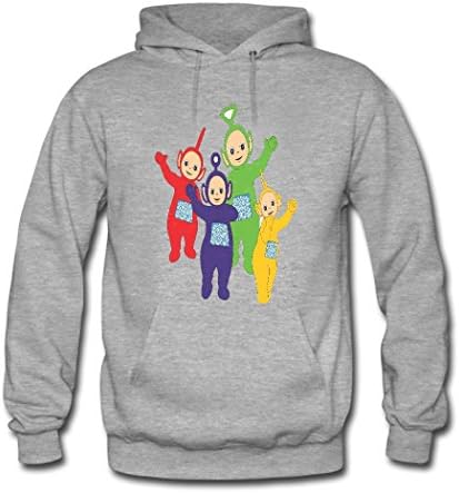 Xiaos Men's Teletubbies Long Sleeve Hooded DIY Hoodies Online XX-Large Gray