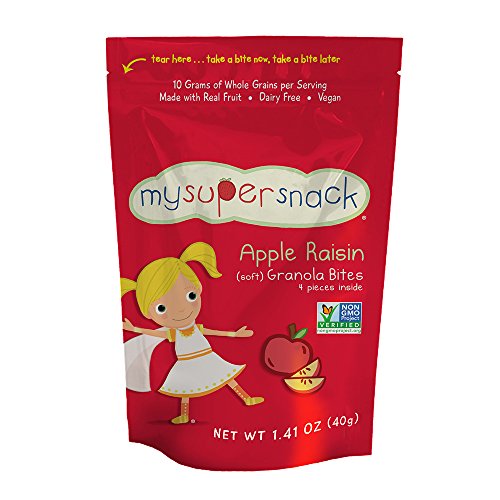 MySuperSnack Soft Granola Bites, Apple Raisin, 1.41 Ounce (Pack of 6)