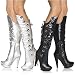 Highest Heel Women's SASHA-101, 5: 3 Piece Platform Knee High Close Toe Boot