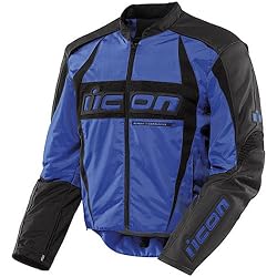 Icon Arc Men's Textile Street Racing Motorcycle Jacket - Blue