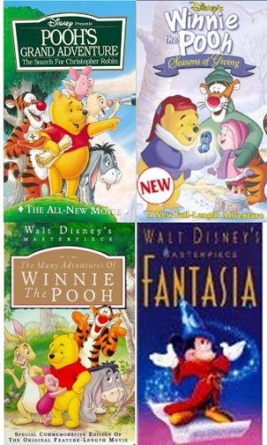 walt disney's 5 pack: Pooh's Grand Adventure - The Search for Christopher Robin , The Many Adventures of Winnie the Pooh (Walt Disney's Masterpiece), Winnie the Pooh - Seasons of Giving , Fantasia (Walt Disney's Masterpiece) , The Lion King (A Walt Disney Masterpiece)