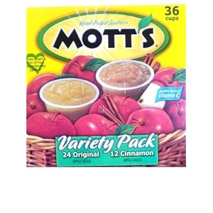 Motts Variety Pack, 24-Orginal Apple sauce,12-Cinnamon Sauce Cup, 9-Pound
