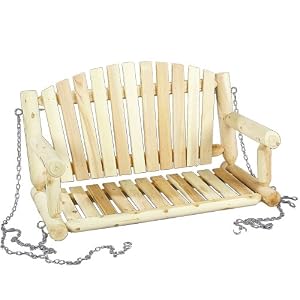 swing log porch feet chain rustic cedar natural
