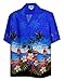 Pacific Legend Men's Parrots Beach Border Hawaiian Shirt-AMAZON3468BLUEM