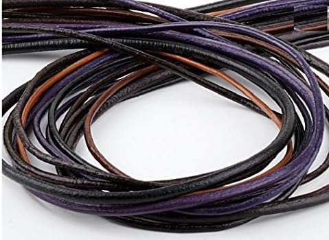 Black Coffee Genuine Round Leather Cord for DIY Jewelry Necklace Bracelet Making String (diameter 1.5mm)