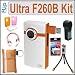 Flip Video Ultra Series F260N 60-Minute (Orange) Camcorder Accessory Kit With Pure Digital ASP1B Flip Video Soft Pouch, Pure Digital ATR1B Flip Video Tripod, Pure Digital Flip Video 3PK USB Cables, AA Rechargeable Battery Charger with 4 AA 2000 mAh Batteries, Vidpro Digital Camera LCD Screen Protectors