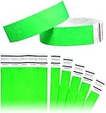 Goldistock Original Series - 3/4 Tyvek Wristbands Vivid Neon Green 500 Count - Event Identification Bands (Paper - Like Texture)
