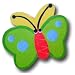 Hand-Painted Butterfly Green/Yellow Drawer Pull