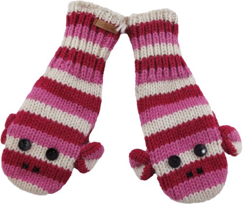 DeLux Cute Sock Monkey Pink Striped Wool Animal 