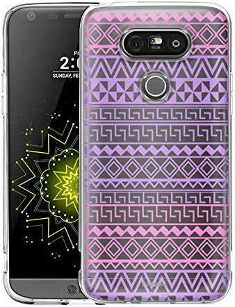 LG G5 Case, Slim Fit Snap On Cover by Trek Aztec Andes Purple Tribal Clear Case
