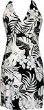 Sexy Halter Dress - Fancy Garden Hawaiian Aloha Crisscross Back Fitted Halter Sun Dress - Regular and Plus Size