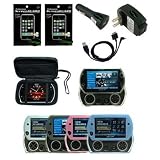 CrazyOnDigital Retail Packaging. PSP Go PSPGo Accessory. Accessory Kit for Sony PSP Go including PSP Go Pouch + 4 PSP Go Skin cases: Blue, Pink, Smoke and Clear + Hard Crystal Cover + USB Wall Charger + USB Car Charger + USB Data Cable + 2x Screen Protectors + Crazyondigital Wristband