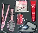 Jheri Redding Ceramic Silk 1 1/4 Flat Iron + stand + brush + styling creme + travel samples AS SEEN ON TV