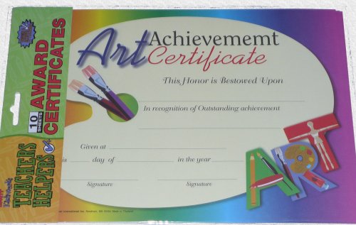 Buy Lovett Kidsworks Teachers Helpers: Art Achievement & Student of the Month Award Certificates (Letter-size 8 1/2″ x 11″), 10 Pack