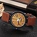 CUCOL Eco Faux Wooden Dial Watches for Men and Women Leather Band Casual Wristwatch
