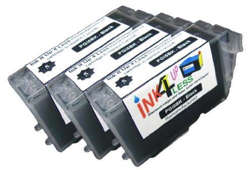 Huge save onphoto printer inkjet 3pk remanufactured PGI 5 pigment Black Ink Cartridge With CHIP! PIXMA MP800 Series, PIXMA MP950, PIXMA MP830 and more!