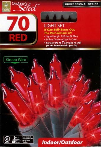 Designers Select 70 Red Professional Series Christmas Lights