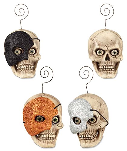 Set of 3 Bethany Lowe Masquerade Skull Ornament/Placecard Holders Set of 3 Bethany Lowe Masquerade Skull Ornament/Placecard Holders