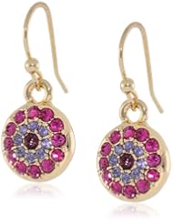 Nine West "Good Fortune" Gold-Tone and Pink Evil Eye Drop Earrings