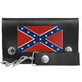 BT Leather Confederate Flag Chain Wallet