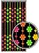 Beaded Curtain ~ Blacklight Reactive ~ Multi-Color Flower Door Beads ~ Fits Standard Door Ways
