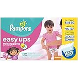 Pampers Easy Ups Training Pants Diapers for Girls, Value Pack, Size 2T3T, 100 Count
