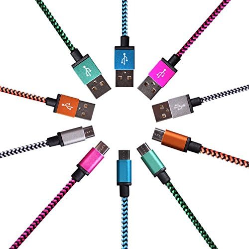 Micro USB Cable, KaiYeah [5-Pack] High Speed 6FT Nylon Fabric Braided USB 2.0 A Male to Micro B Sync Data &amp; Charger Cable for Samsung Galaxy S7/S6/note 5/4, HTC, Motorola, Sony, Nokia and More
