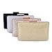 Damara Womens Sparkling Metal Lock Clutch Evening Bag