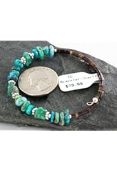 $80 Tag Authentic Made by Charlene Little Navajo KINGMAN Turquoise WRAP Bracelet