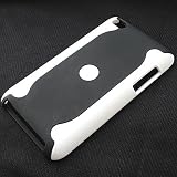 Hard Snap-on Rubberized WHITE BLACK 2 TONES Faceplate Sleeve (2 Pieces) Cover Case Shield for APPLE IPOD TOUCH 4G [WCE297]