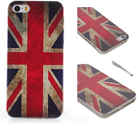 iPhone SE Case,iPhone 5s Case,FAIRYCASE(TM)Transparent Edge Dull Polish PC Plastic Hard Case for Apple iPhone 5 Color Union Jack