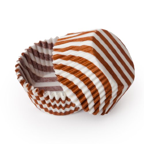 Dress My Cupcake Standard Rust Striped Cupcake Liners BULK - 500 Liners - Cupcake Stands, Boxes, Baking Cups