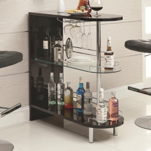 How Do I Home bar unit modern style black high gloss finish bar unit