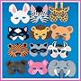 12 Foam Jungle Animal Masks