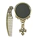 HITOP Handheld Portable Travel Mini Makeup Mirrors Comb Set,Handle Mirror/Comstic Mirror Retro Handcraft Gift for Her (016)