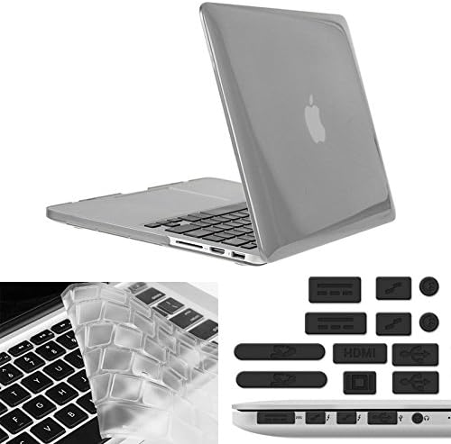 Mac Bags & Covers, ENKAY Hat-Prince 3 in 1 Crystal Hard Shell Plastic Protective Case with Keyboard Guard &PortDust Plug for Macbook Pro Retina 13.3 inch ( Color : Grey )